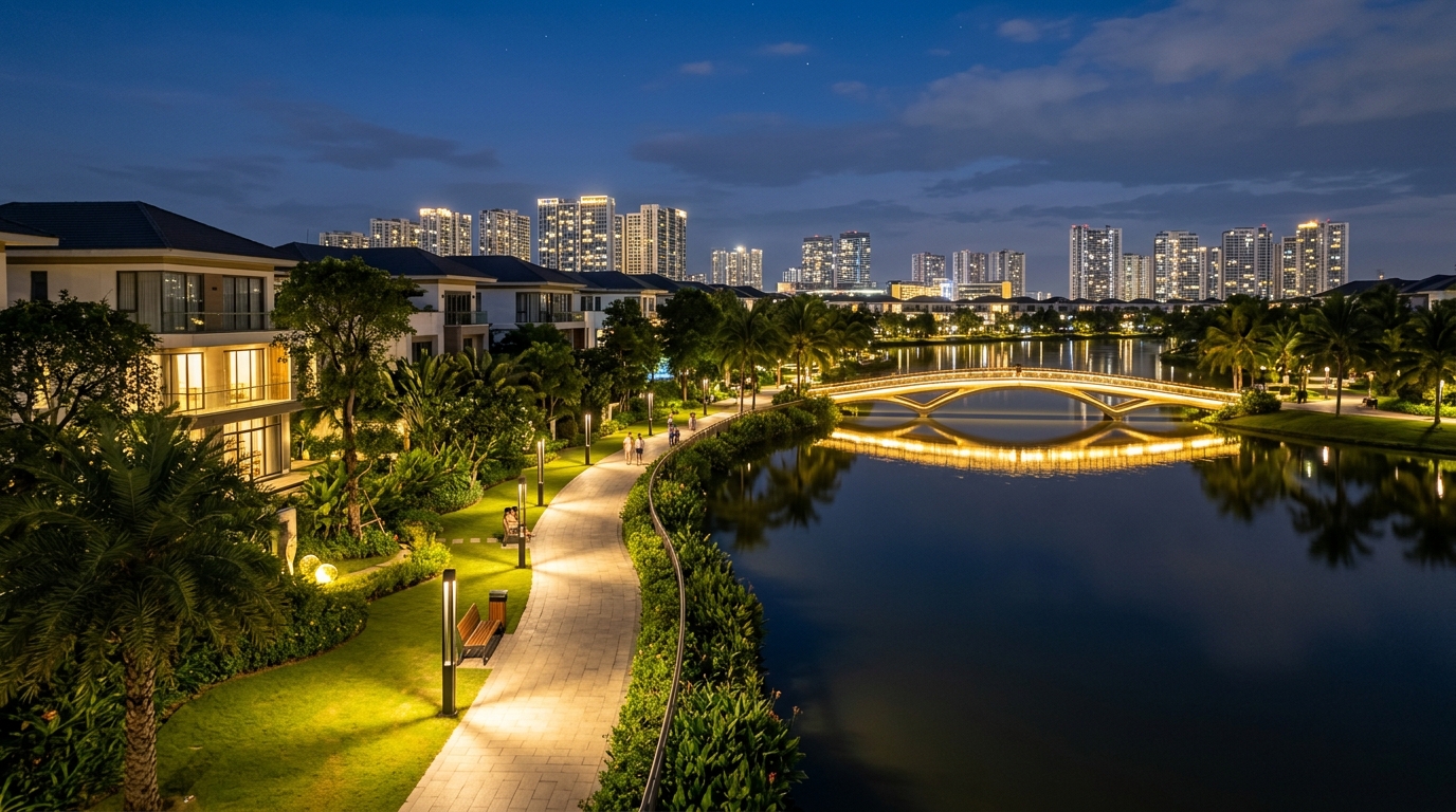 Chiếu sáng cảnh quan Đại Đô Thị Sinh Thái Ecopark và Aqua City