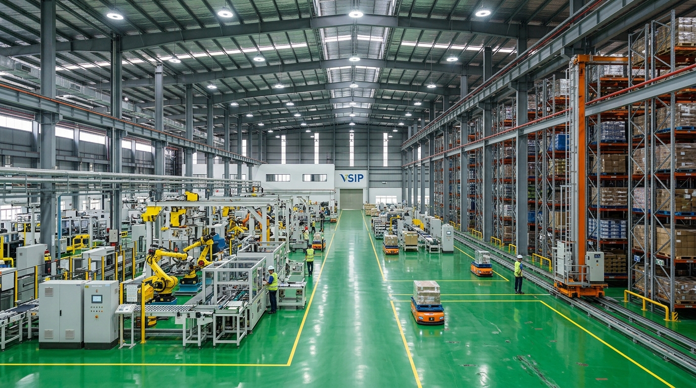 Chiếu sáng công nghiệp Khu Công Nghiệp VSIP Bình Dương và Bắc Ninh